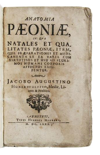 HÜNERWOLFF, JACOB AUGUST. Anatomia paeoniae. 1680